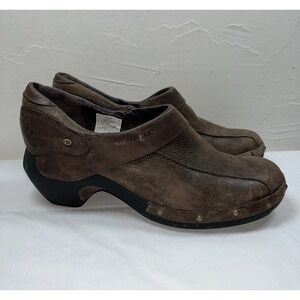 Merrell Womens 8 Luxe Wrap Espresso Studded Slip On Wedge Mule Clogs Leather